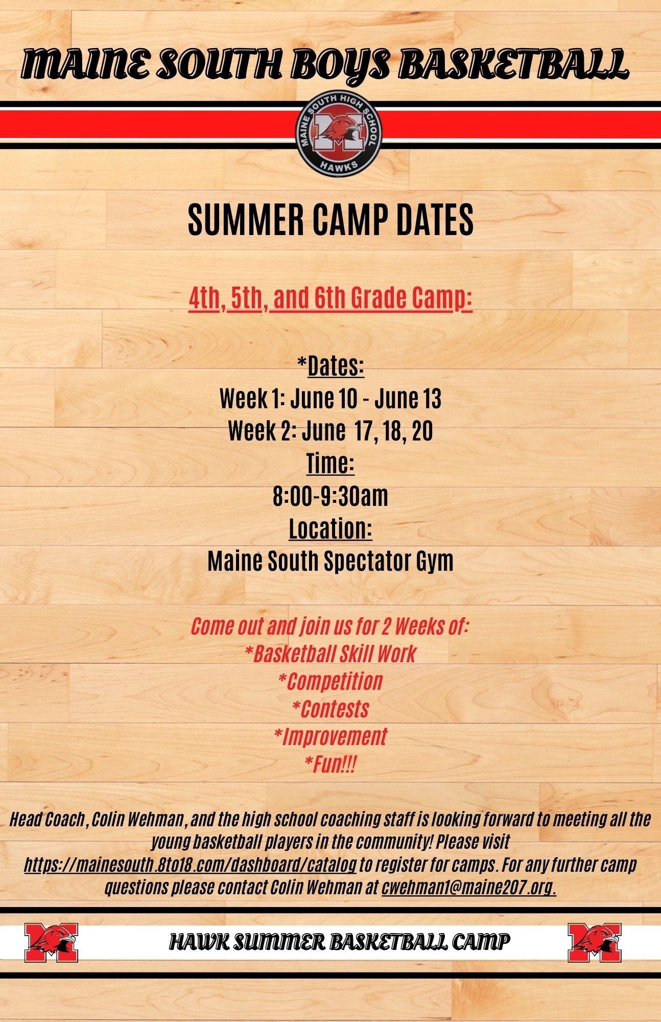 Maine South 4-5-6 Grade Boys Basketball Summer Camp