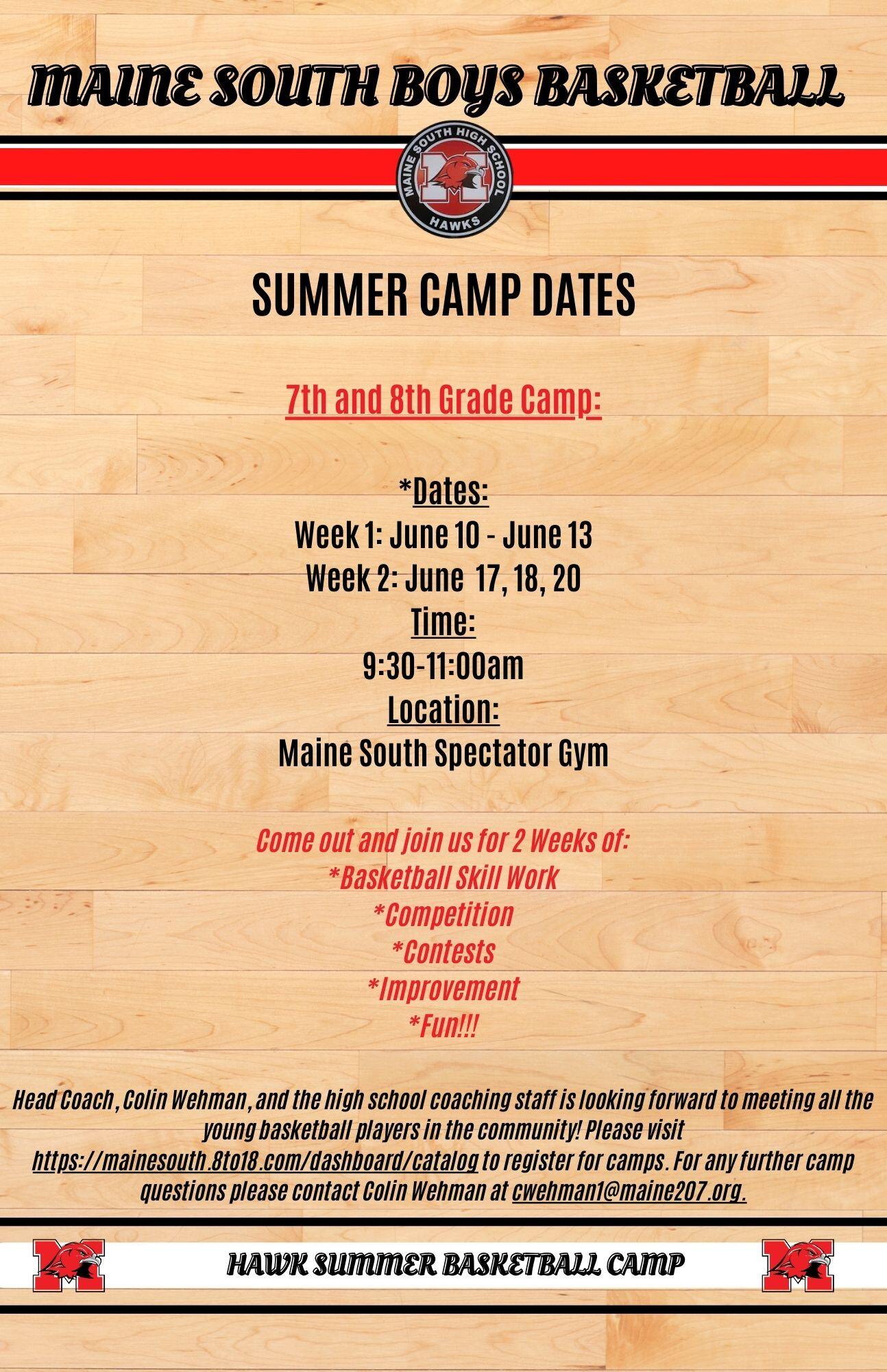 Maine South - 7th and 8th Boys Basketball Summer Camp